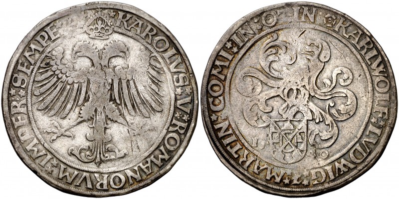 1540. Carlos I, Karl Wolfgang y Luis XV. Ottingen. 1 taler. (Kr. 51) (Dav. 9617)...
