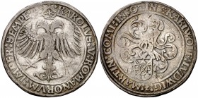 1540. Carlos I, Karl Wolfgang y Luis XV. Ottingen. 1 taler. (Kr. 51) (Dav. 9617). 28,68 g. Escasa. MBC-.