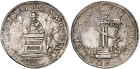 1596. Felipe II. Dordrecht. Jetón. (Vanloon, tomo I, pág. 471) (Dugniolle 3402). 7,71 g. AG. Parte de brillo original. Rara. MBC+.