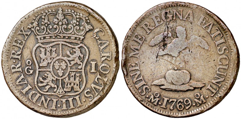 1769. Carlos III. México. 1 grano. (Cal. 1870, mismo ejemplar) (Kr. PnD1). 9,31 ...