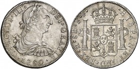 1780. Carlos III. México. FF. 8 reales. (Cal. 930). 26,94 g. Atractiva. EBC-/EBC.