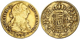 1779. Carlos III. Madrid. PJ. 1 escudo. (Cal. 621). 3,33 g. MBC-/MBC.