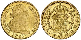 1785. Carlos III. Madrid. DV/JD. 1 escudo. (Cal. 627 var). 3,30 g. Golpecitos. Bonito color. MBC-/MBC.