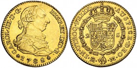 1788. Carlos III. Madrid. M. 2 escudos. (Cal. 459). 6,77 g. Sirvió como joya. (MBC+).