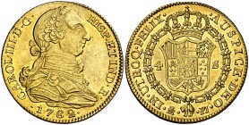 1782. Carlos III. Madrid. PJ. 4 escudos. (Cal. 307). 13,48 g. Muy bella. Brillo original. Muy rara y más así. EBC+/S/C-.