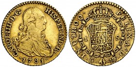 1791. Carlos IV. Madrid. MF. 1 escudo. (Cal. 490). 3,34 g. MBC/MBC+.