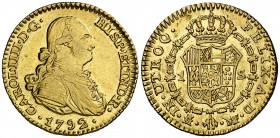 1792. Carlos IV. Madrid. MF. 1 escudo. (Cal. 491). 3,40 g. Atractiva. Escasa así. MBC+.