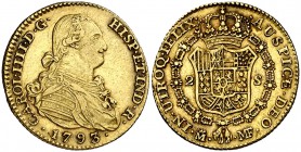 1793/2. Carlos IV. Madrid. MF. 2 escudos. (Cal. 325). 6,76 g. Buen ejemplar. MBC+.