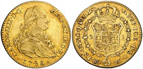 1798. Carlos IV. Madrid. MF. 2 escudos. (Cal. 335). 6,80 g. Rayitas de acuñación. Precioso color. MBC/MBC+.