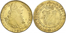 1798. Carlos IV. Lima. IJ. 8 escudos. (Cal. 16) (Cal.Onza 992). 26,86 g. MBC-/MBC.