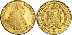 1802. Carlos IV. México. FT. 8 escudos. (Cal. 56) (Cal.Onza 1037). 26,93 g. Atractiva pátina. Ex Spink 13/12/1995, nº 508. Ex Stack's Bowers & Ponteri...