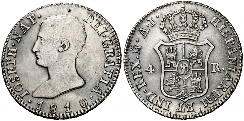1810. José Napoleón. Madrid. AI. 4 reales. (Cal. 54). 5,87 g. Ex Áureo & Calicó ...