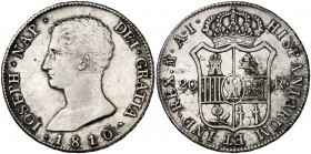 1810. José Napoleón. Madrid. AI. 20 reales. (Cal. 25). 26,98 g. EBC-.