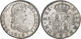 1813. Fernando VII. Cádiz. CJ. 8 reales. (Cal. 375). 26,55 g. Buen ejemplar. Escasa. MBC+.