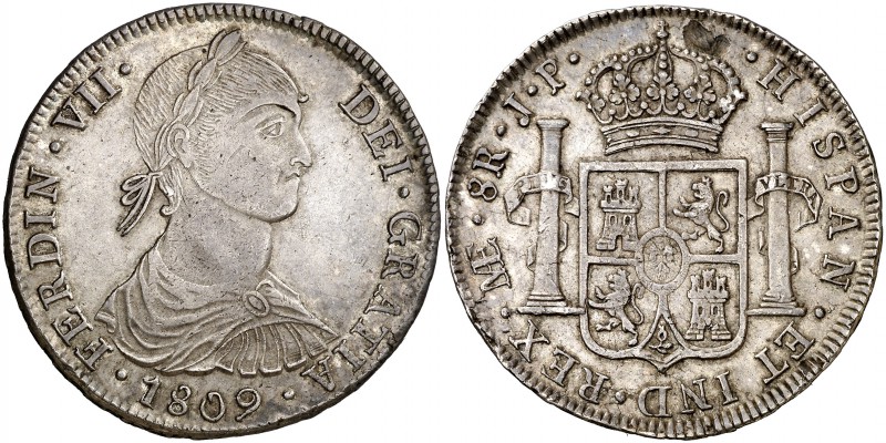 1809. Fernando VII. Lima. JP. 8 reales. (Cal. falta) (Kr. falta) (Calbetó 405, p...