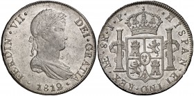 1812. Fernando VII. Lima. JP. 8 reales. (Cal. 478). 27,03 g. Bella. Brillo original. Rara así. EBC+.