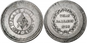 1823. Fernando VII. Mallorca. 5 pesetas. (Cal. 531). 27 g. MBC.