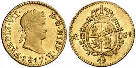 1817. Fernando VII. Madrid. GJ. 1/2 escudo. (Cal. 360). 1,78 g. Atractiva. EBC-.