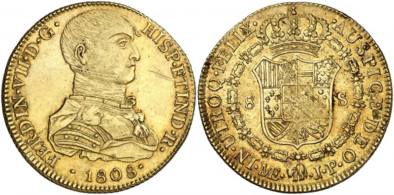 1808. Fernando VII. Lima. JP. 8 escudos. (Cal. 12) (Cal.Onza 1210). 27,04 g. Bus...