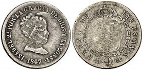 (1887). Azores. (De Mey 4) (Kr. 24.1). 2,79 g. Resello GP bajo corona (MBC-), del Gobierno Portugués, para circular como 120 reis, y G invertida incus...