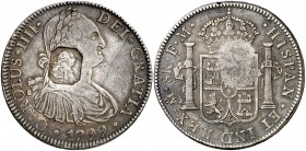 (1804). Gran Bretaña. Banco de Inglaterra. (De Mey 660) (Kr. falta). 27 g. Resello octogonal con el busto de Jorge III (MBC+), para circular como 1 dó...