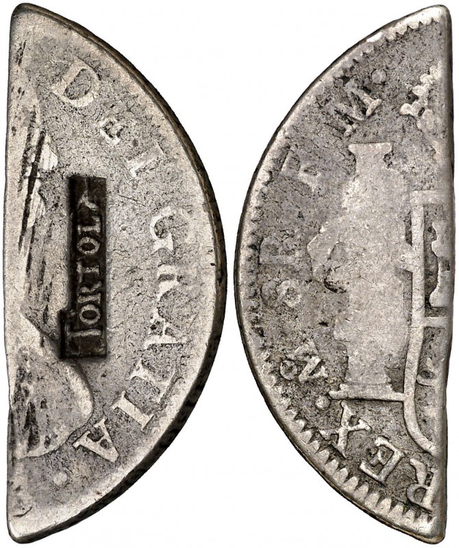 (1801). Islas Vírgenes Británicas. (De Mey 1147) (Kr. 7). 8,77 g. Resello TORTOL...