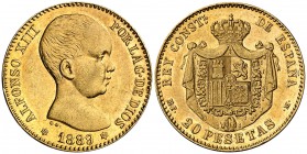 1889*1889. Alfonso XIII. MPM. 20 pesetas. (Cal. 4). 6,44 g. Leves rayitas. MBC+/EBC-.
