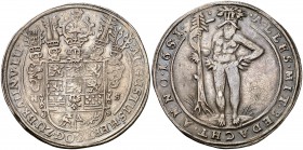 1651. Alemania. Brunswick-Nuevo Wolfenbüttel. Augusto II (1634-1666). HS. 1 taler. (Kr. 393.3) (Dav. 6340). 28,96 g. AG. Bonita pátina. Escasa. MBC+....