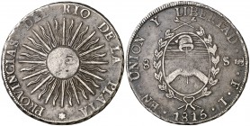 1815. Argentina - Provincias del Río de la Plata. Potosí. FL. 8 soles. (Kr. 15). 26,46 g. AG. Muy escasa. MBC-/MBC.