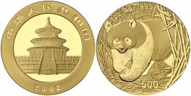 2002. China. 500 yuan. (Fr. B14) (Kr. 1460). 31,24 g. AU. Panda. Proof.