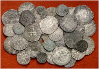Francia. Lote de 48 monedas de los siglos XV-XVII, la mayoría de vellón. A examinar. BC/MBC+.