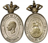 (1880). Puerto Rico. Medalla de distinción Puerto Rico - Constancia. (Pérez Guerra 760). 14,79 g. Ovalada, con corona articulada. Bella. Muy rara y má...