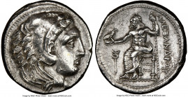 MACEDONIAN KINGDOM. Alexander III the Great (336-323 BC). AR tetradrachm (28mm, 5h). NGC XF, brushed. Lifetime issue of 'Amphipolis', ca. 325-323 BC. ...