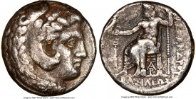 MACEDONIAN KINGDOM. Alexander III the Great (336-323 BC). AR tetradrachm (24mm, 8h). NGC Choice Fine. Late lifetime-early posthumous issue of Aradus, ...