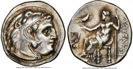 MACEDONIAN KINGDOM. Alexander III the Great (336-323 BC). AR drachm (18mm, 4.25 gm, 12h). NGC Choice AU 5/5 - 3/5, light scratches. Early posthumous i...