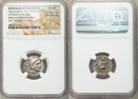 MACEDONIAN KINGDOM. Alexander III the Great (336-323 BC). AR drachm (17mm, 4.33 gm, 12h). NGC Choice VF 5/5 - 4/5. Early posthumous issue of Colophon,...