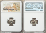MACEDONIAN KINGDOM. Alexander III the Great (336-323 BC). AR drachm (16mm, 12h). NGC VF. Posthumous issue of 'Colophon', ca. 319-310 BC. Head of Herac...