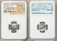 MACEDONIAN KINGDOM. Alexander III the Great (336-323 BC). AR drachm (17mm, 1h). NGC VF. Posthumous issue of 'Colophon', ca. 310-301 BC. Head of Heracl...