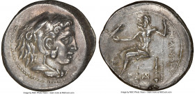 MACEDONIAN KINGDOM. Philip III Arrhidaeus (323-317 BC). AR drachm (19mm, 12h). NGC XF, Fine Style. Side, ca. 323-317 BC. Head of Heracles right, weari...