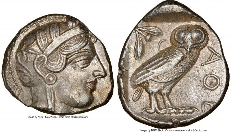 ATTICA. Athens. Ca. 440-404 BC. AR tetradrachm (26mm, 17.18 gm, 8h). NGC Choice ...
