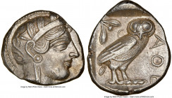 ATTICA. Athens. Ca. 440-404 BC. AR tetradrachm (26mm, 17.18 gm, 8h). NGC Choice AU 5/5 - 4/5. Mid-mass coinage issue. Head of Athena right, wearing ea...