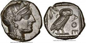 ATTICA. Athens. Ca. 440-404 BC. AR tetradrachm (25mm, 17.18 gm, 9h). NGC Choice AU 5/5 - 3/5, brushed. Mid-mass coinage issue. Head of Athena right, w...