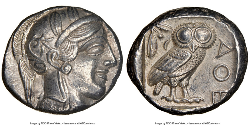 ATTICA. Athens. Ca. 440-404 BC. AR tetradrachm (24mm, 17.18 gm, 7h). NGC AU 5/5 ...