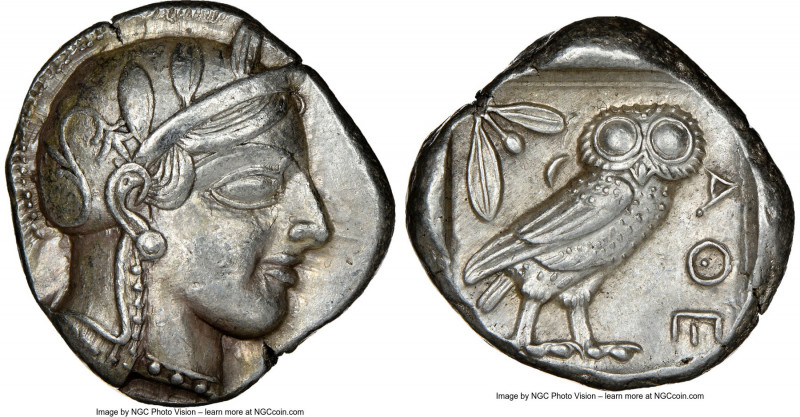 ATTICA. Athens. Ca. 440-404 BC. AR tetradrachm (24mm, 17.17 gm, 9h). NGC AU 5/5 ...