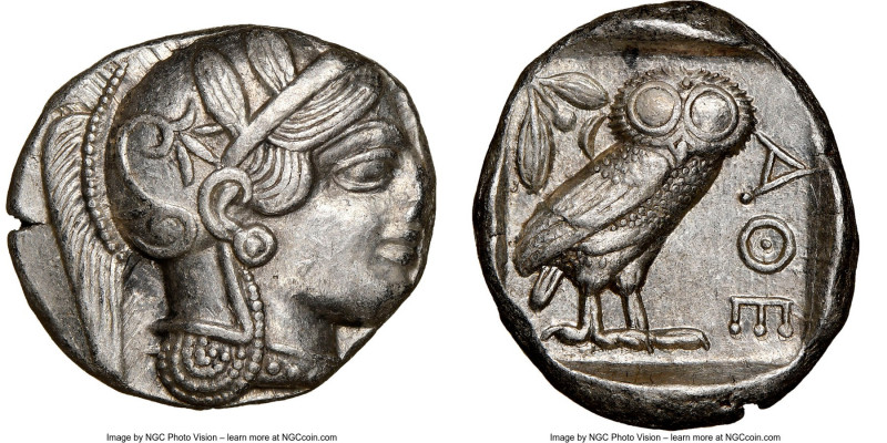 ATTICA. Athens. Ca. 440-404 BC. AR tetradrachm (25mm, 17.15 gm, 10h). NGC AU 3/5...