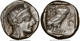 ATTICA. Athens. Ca. 440-404 BC. AR tetradrachm (25mm, 17.16 gm, 1h). NGC Choice XF 5/5 - 4/5, Full Crest, brushed. Mid-mass coinage issue. Head of Ath...