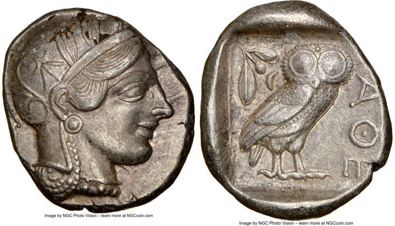 ATTICA. Athens. Ca. 440-404 BC. AR tetradrachm (26mm, 17.14 gm, 1h). NGC Choice ...