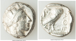 ATTICA. Athens. Ca. 440-404 BC. AR tetradrachm (25mm, 17.14 gm, 2h). Choice VF, light porosity. Mid-mass coinage issue. Head of Athena right, wearing ...