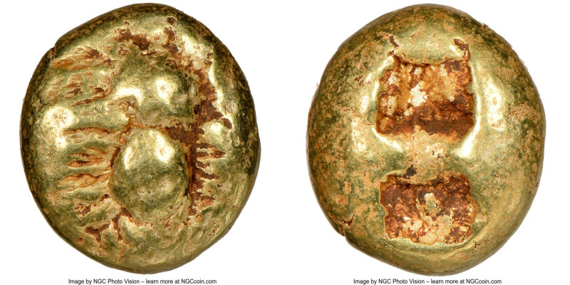 IONIA. Ephesus. Ca. 600-550 BC. EL third-stater or trite (12mm, 4.69 gm). NGC VF...