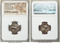 CILICIA. Celenderis. Ca. 425-350 BC. AR stater (21mm, 10.67 gm, 10h). NGC XF 3/5 - 3/5. Persic standard. Youthful nude male rider, reins in left hand,...